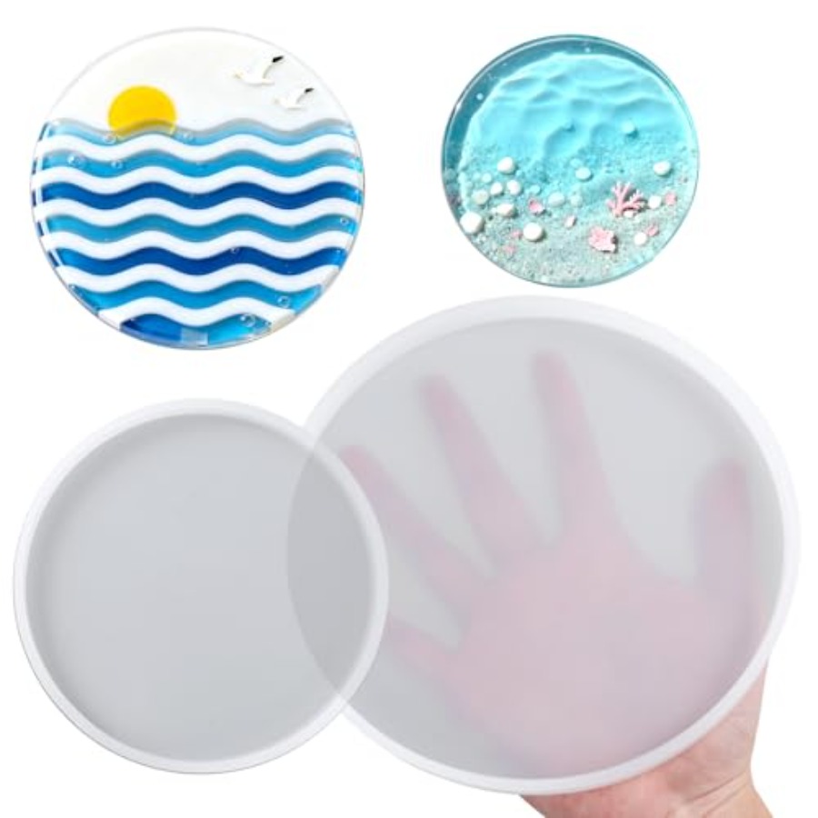 Coaster Mold Round - 2 PCS Resin Coaster Molds, Round