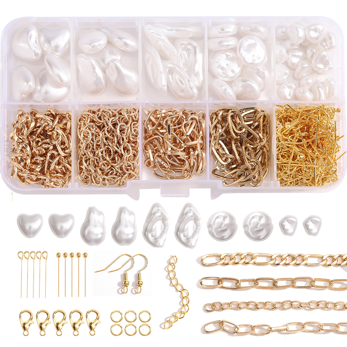 Resin Craft Projects - 179/366pcs 1Box ABS Irregular Pearl Perforated
