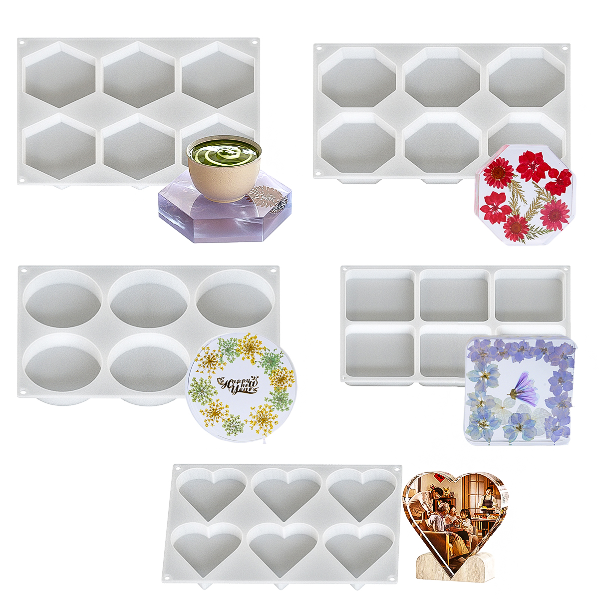 6 Holes Coaster Silicone Mold  - Silicone Mold Tray recensione e prezzo