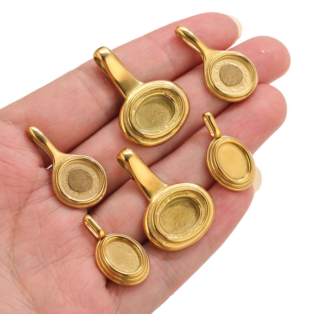 5pcs Stainless Steel Round Ova - Resin Crafts recensione e prezzo