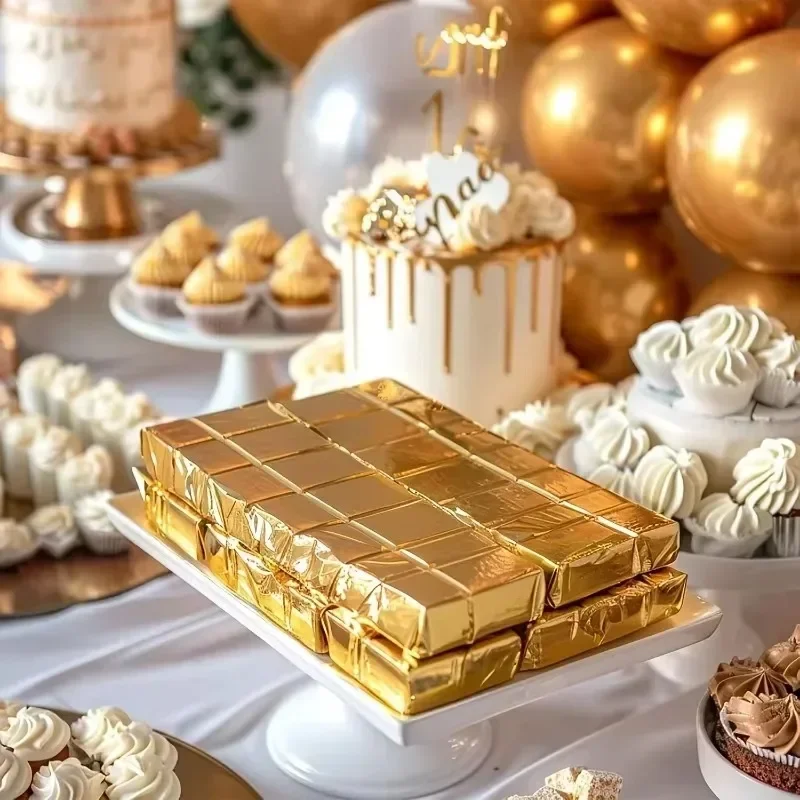 100PCS Large Dubai Chocolate C - Gold Foil Flakes recensione e prezzo