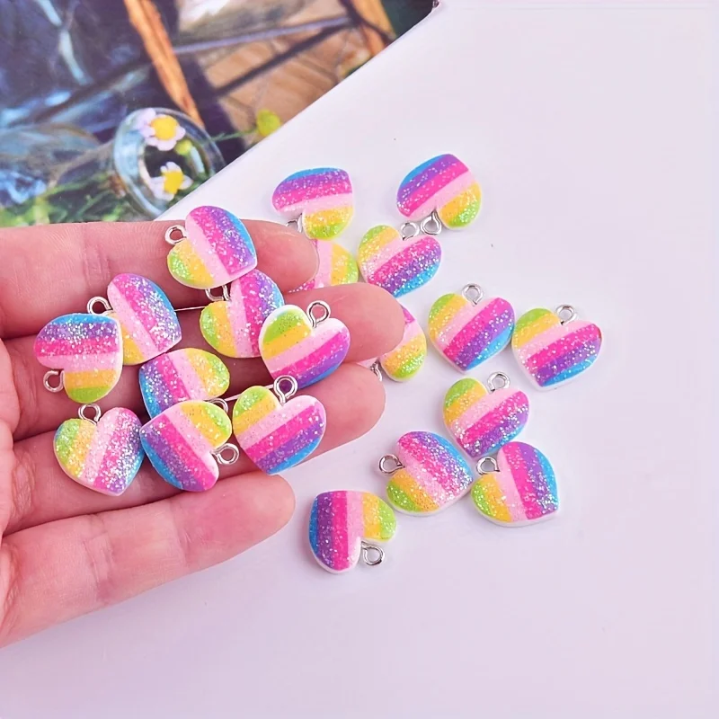 10Pcs Colorful Heart Resin Cha - Resin Craft Projects recensione e prezzo