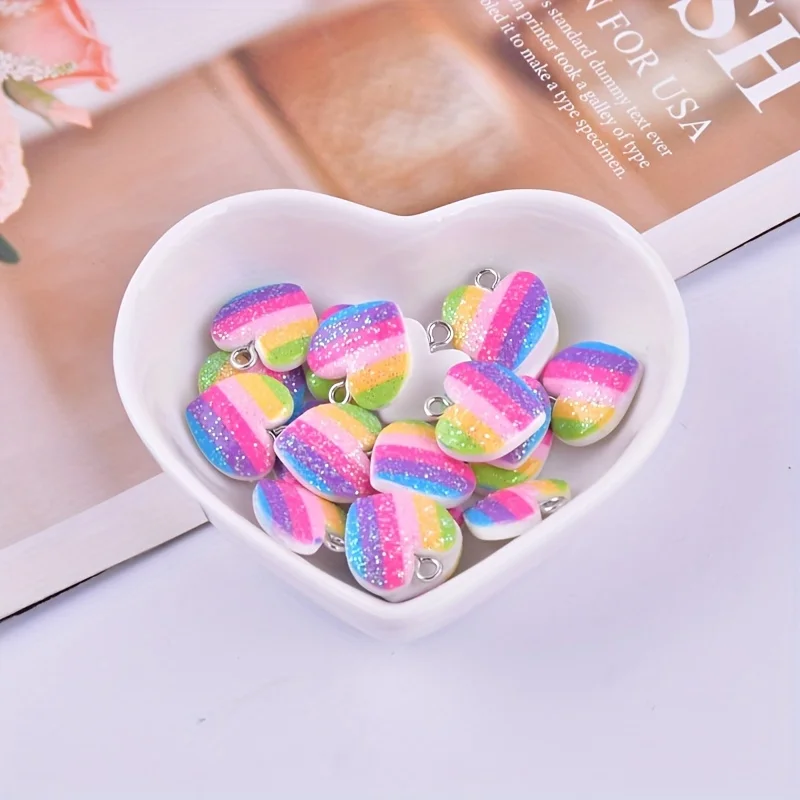 10Pcs Colorful Heart Resin Cha - Resin Craft Projects recensione e prezzo