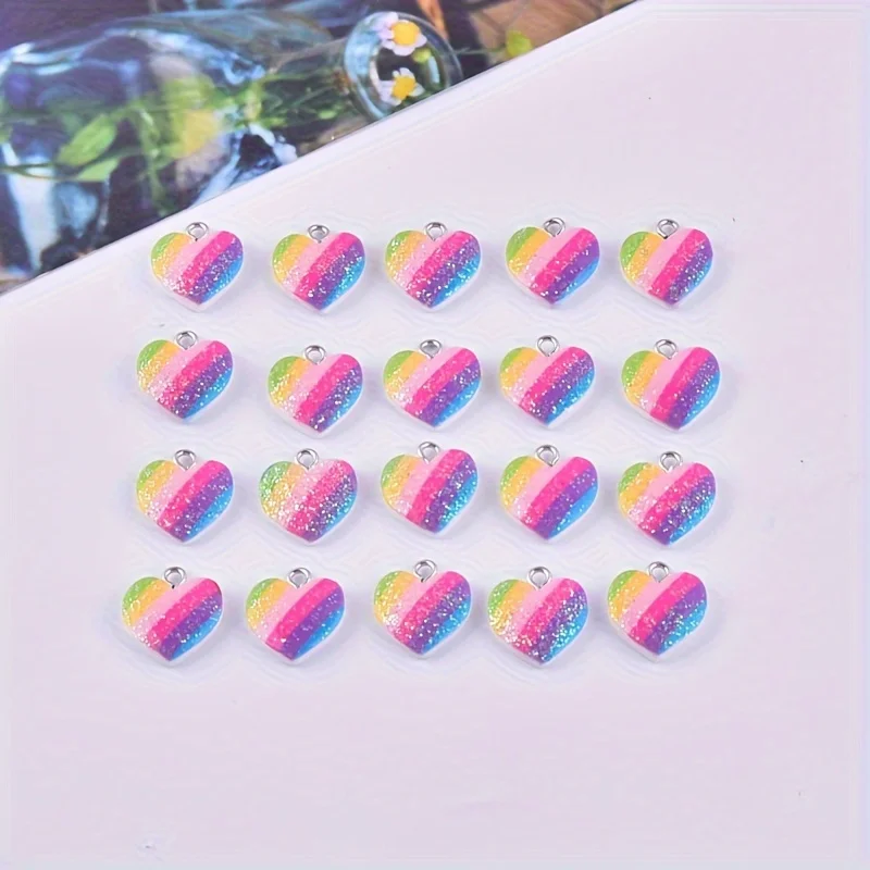 10Pcs Colorful Heart Resin Cha - Resin Craft Projects recensione e prezzo
