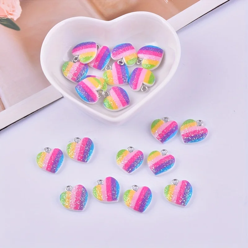 10Pcs Colorful Heart Resin Cha - Resin Craft Projects recensione e prezzo