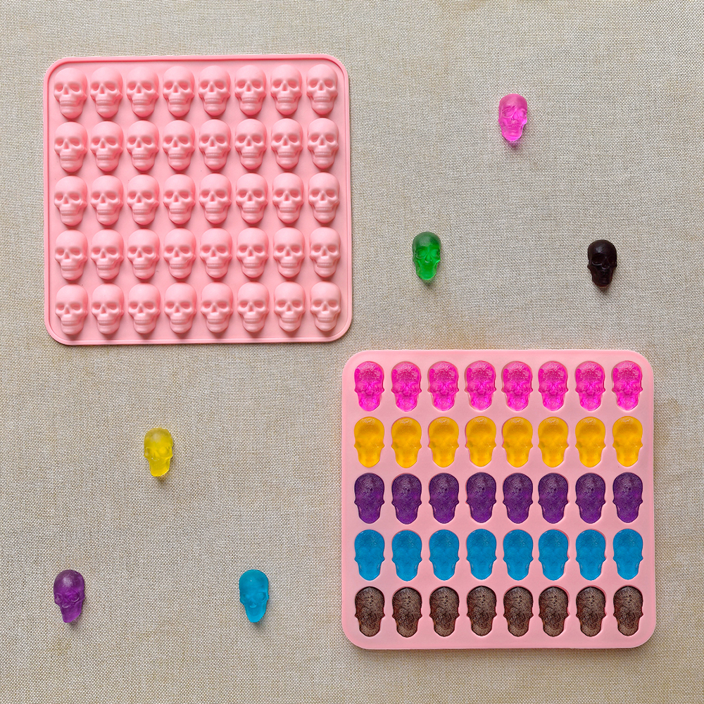 1pc 40 hole skull shaped bakin - Silicone Mold Tray recensione e prezzo