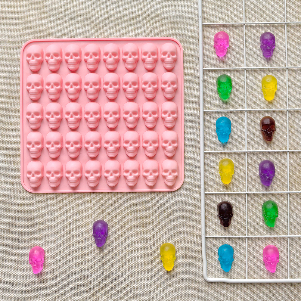 1pc 40 hole skull shaped bakin - Silicone Mold Tray recensione e prezzo