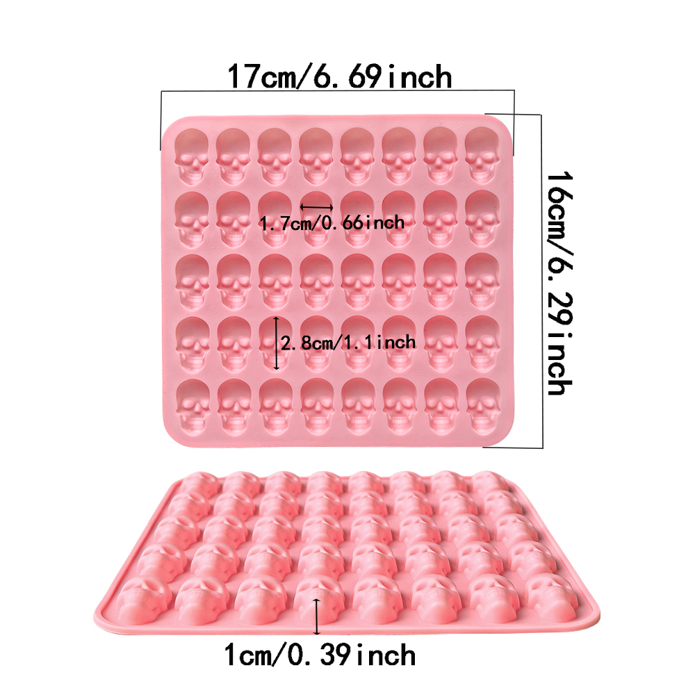 1pc 40 hole skull shaped bakin - Silicone Mold Tray recensione e prezzo
