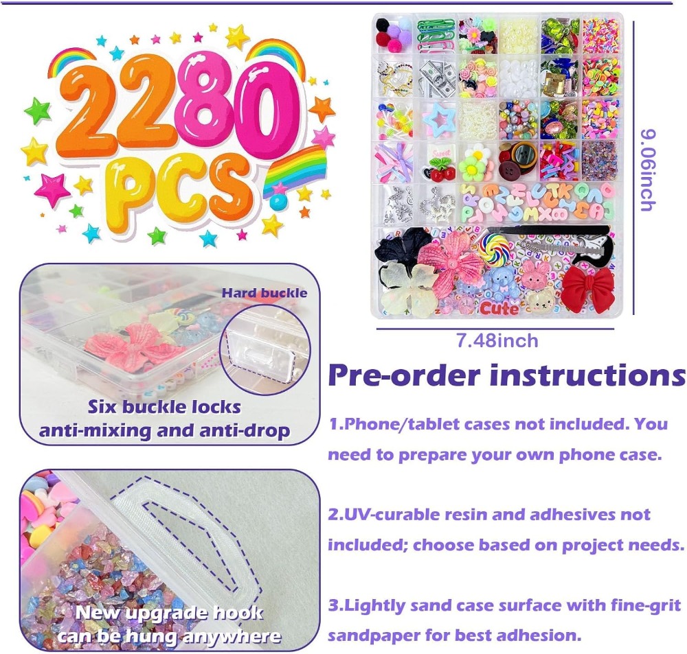 2280Pcs Junk Case Charms Kit,  - Resin Jewelry Kit recensione e prezzo