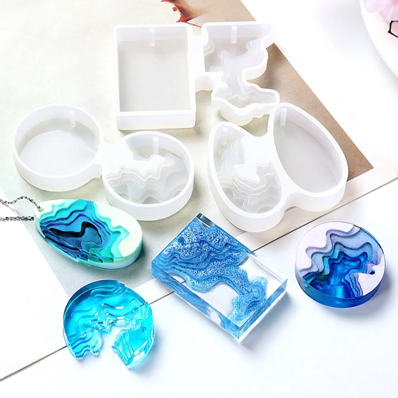 Round Water Drop Handmade DIY  - Resin Ocean Wave Mold recensione e prezzo