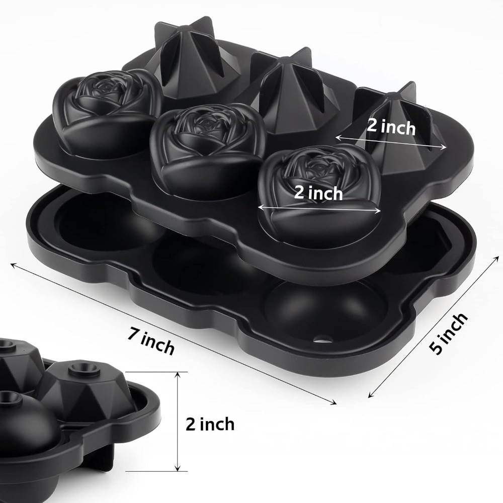 2 Inch Rose & Diamond Ice Cube - Silicone Mold Tray recensione e prezzo