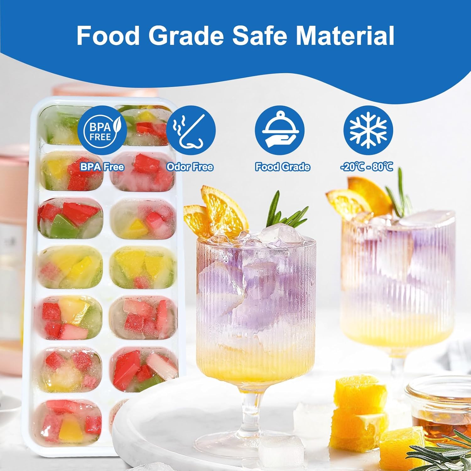 Ice Cube Tray with Lid, 3 Pack - Silicone Mold Tray recensione e prezzo