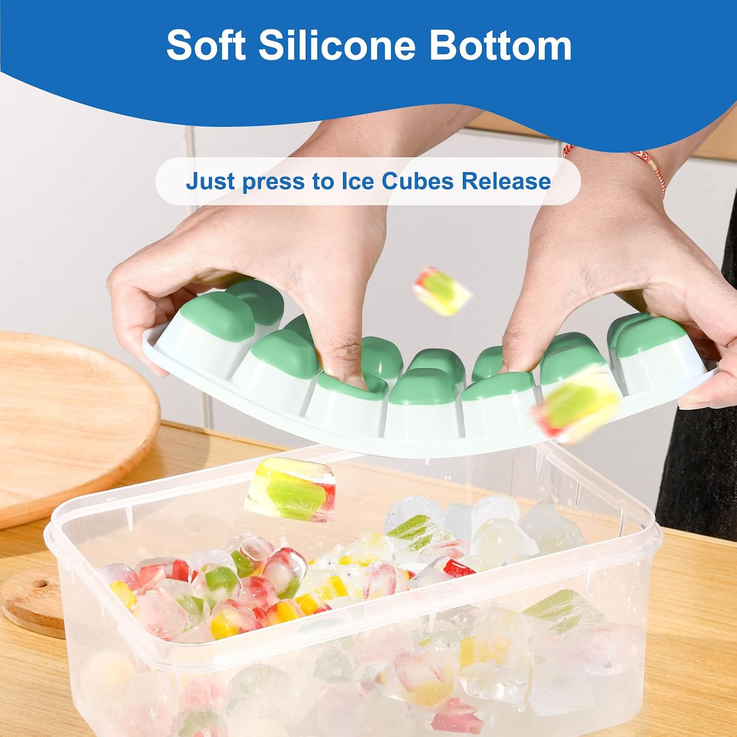 Ice Cube Tray with Lid, 3 Pack - Silicone Mold Tray recensione e prezzo