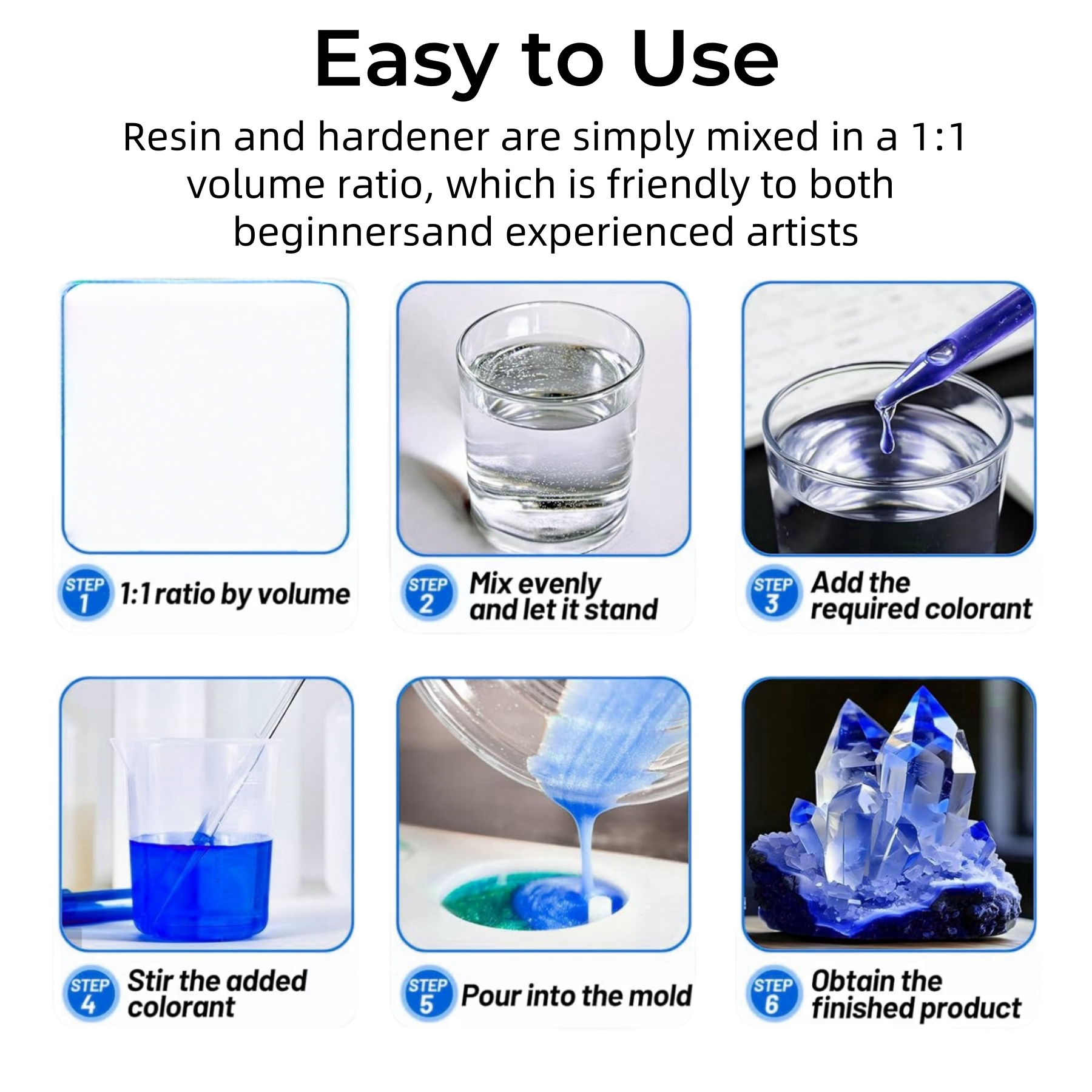 1:1 Crystal Clear Epoxy Resin  - Gold Foil Flakes recensione e prezzo