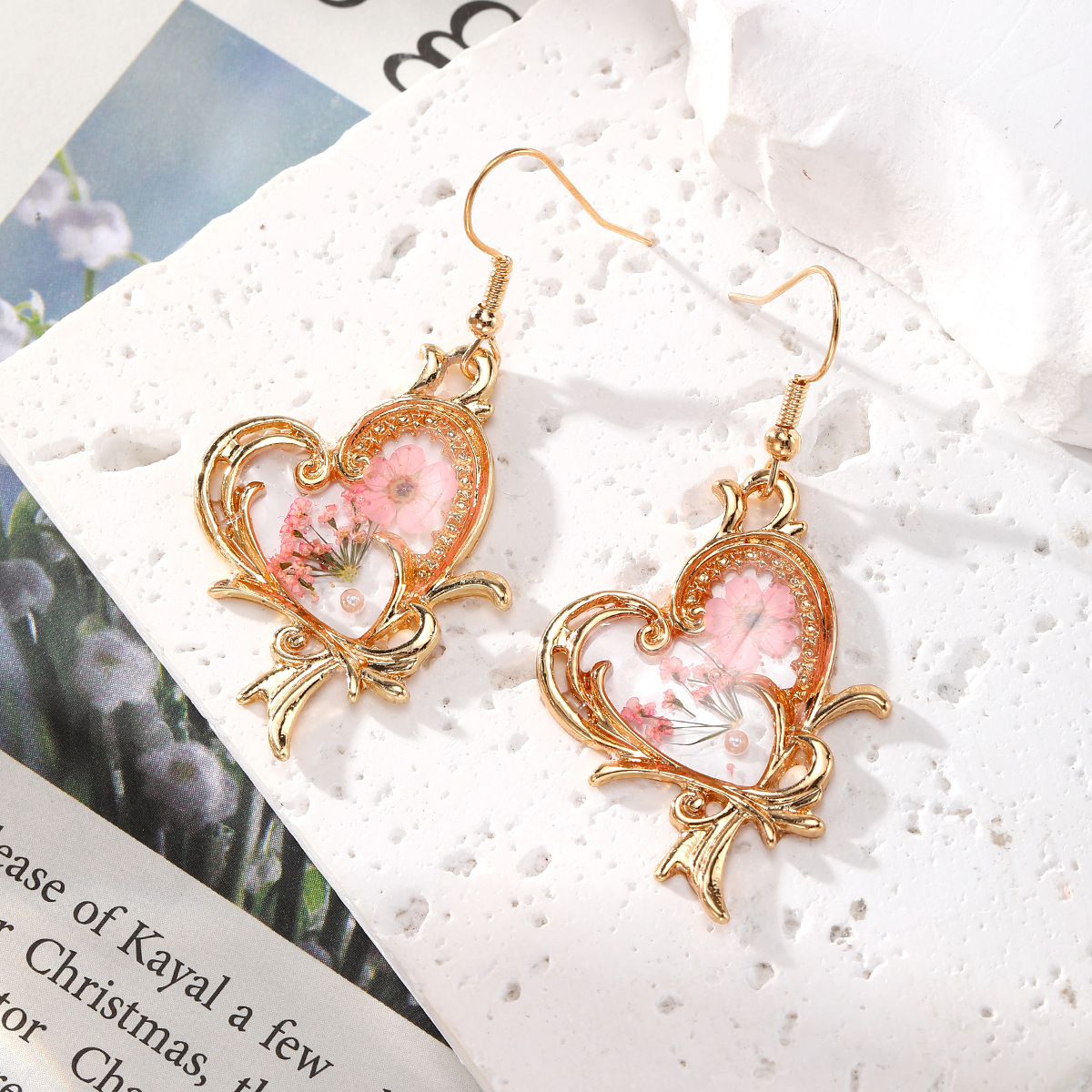 New Dried Flower Dangle Earrin - Dried Flower Bulk recensione e prezzo