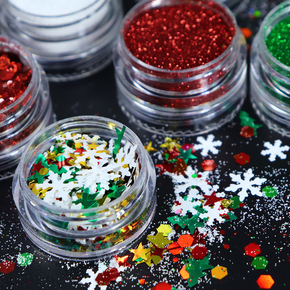 6 pcs/set Christmas Glitter Fo - Resin Glitter Pack recensione e prezzo