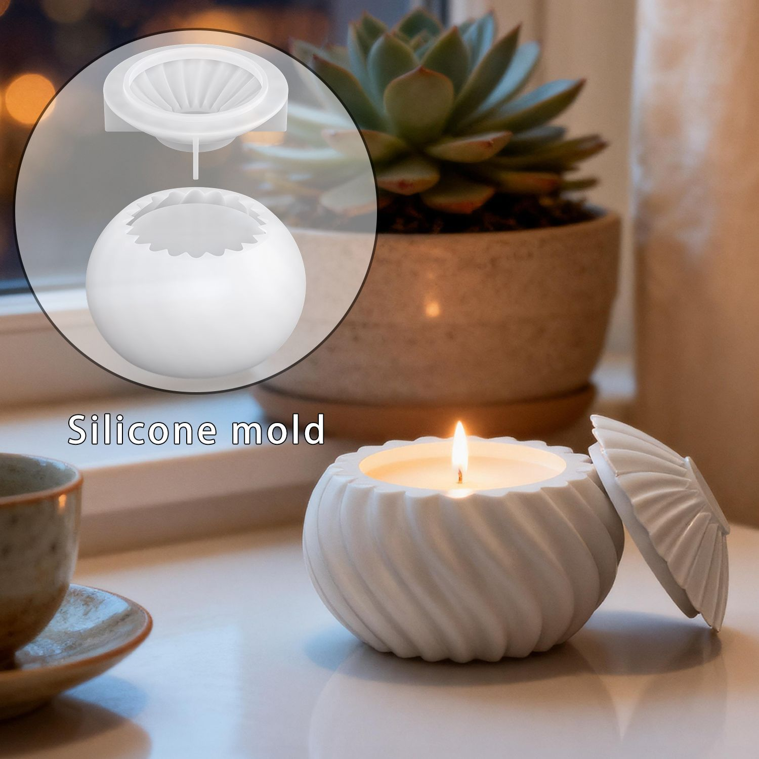 DIY Spiral Pearlescent Candle  - Coaster Mold Round recensione e prezzo