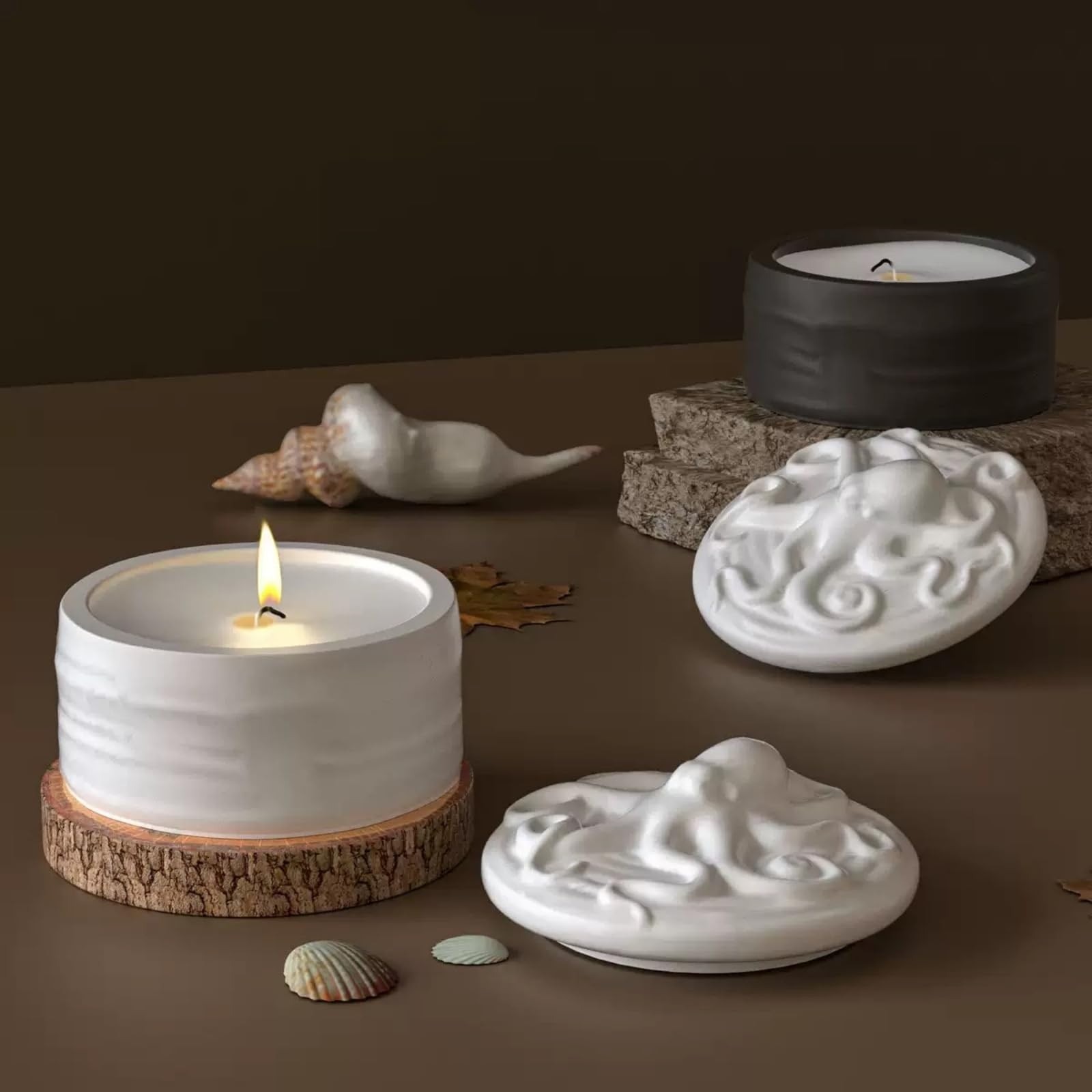 Octopus Lid Candle Jar Silicon - Resin Ocean Wave Mold recensione e prezzo
